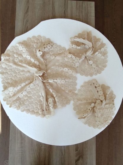 Rounded Crochet  coffee Table cover, set of 3