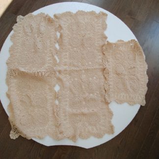 Crochet Coffee Table Cover, Set of 3, Rectangle